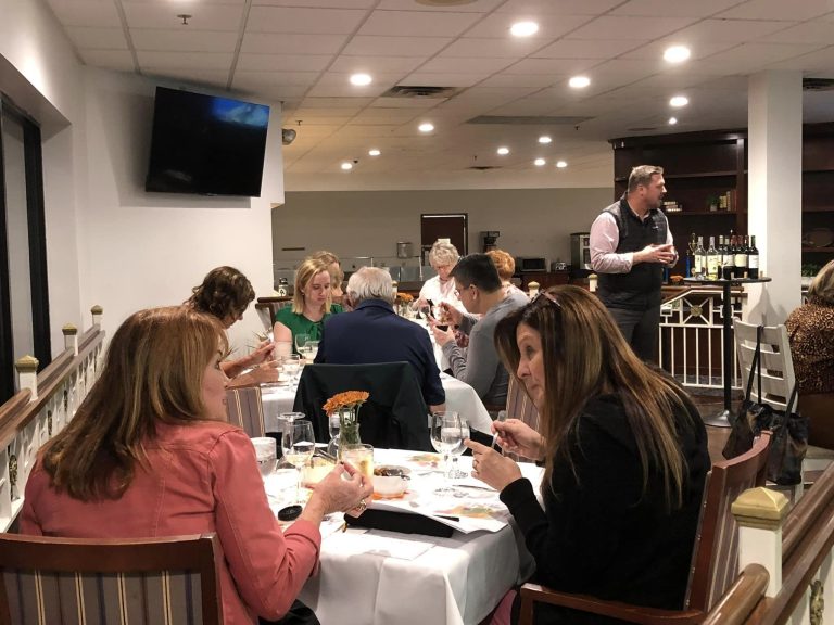 Five and Wine club members enjoying a night out