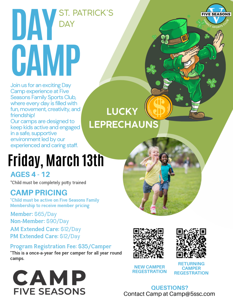 St. Patrick's Day special Day Camp for Kids