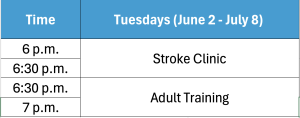 Summer Swim Schedule Stroke Clinic June/July.