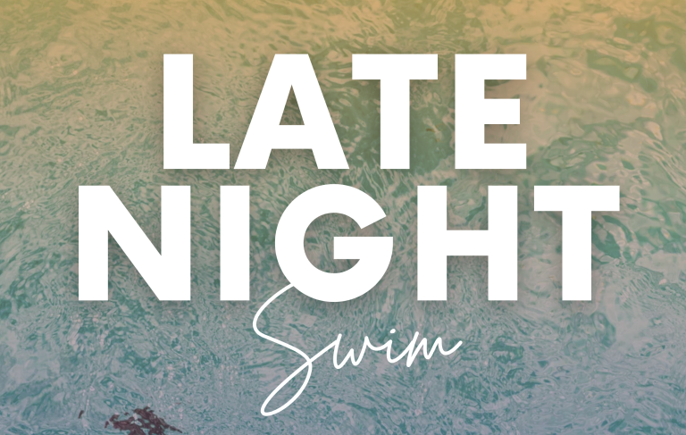 Late Night Swim Header Graphic of pool background.